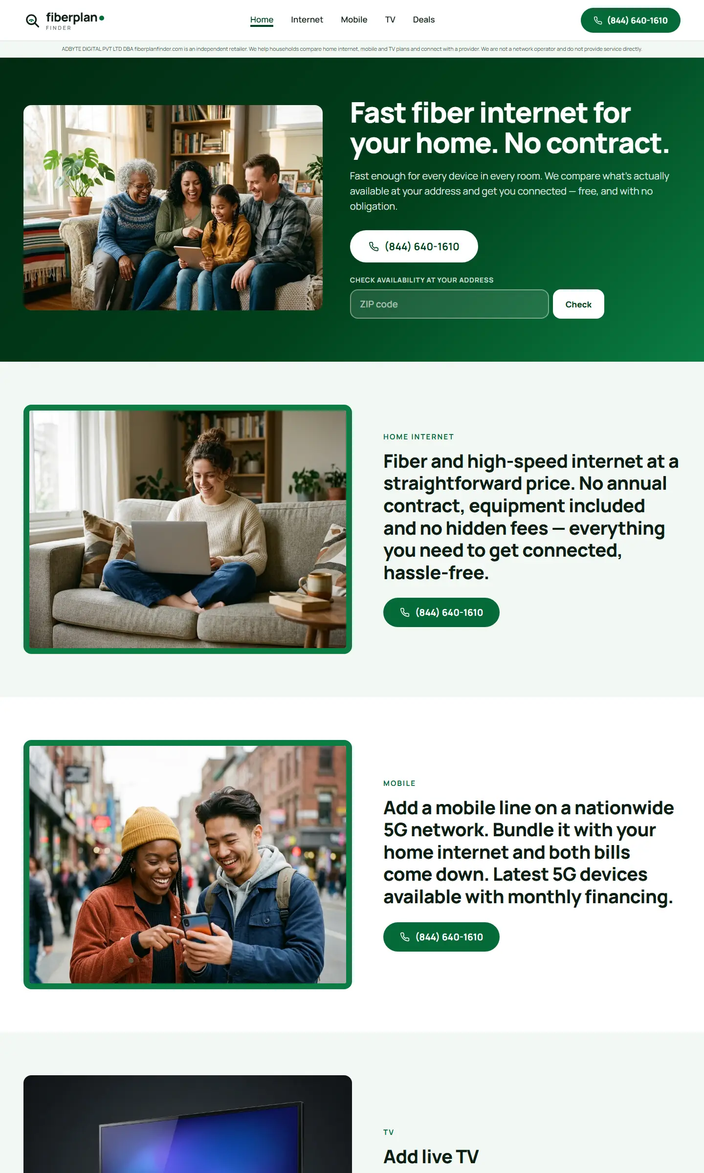 fiberplanfinder.com homepage